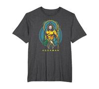 Aquaman Movie Aqua Nouveau T-Shirt, Homme Grandes Tailles, Chiné Foncé, 3X Tall