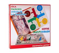 Aquamarine Games- Coffre d'oie, écussons et échelle, en Bois Jeux de société, CP010, Multicolore, NO-Value