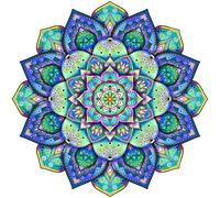 Aquamarine games Puzzle en Bois, Bleu, Vert, Turquoise, Violet, 35 x 35 cm (1)