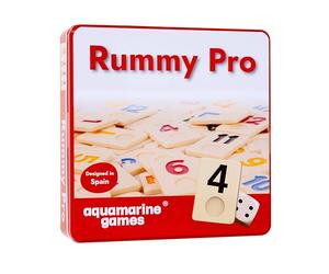 Aquamarine Games Rummy Pro Jeu de société Classique avec jetons en résine, Comprend 4 pupitres et Un Sac