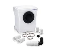 Aquamatix Cubo 400W Broyeur Sanitaire 110L/min Pompe de Relevage avec filtre à charbon 3 entrées pour toilettes, éviers et baignoires, Distance de pompage verticale de 8m