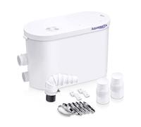 Aquamatix Silencio 2 Pompe de douche 400W Broyeur Sanitaire Pompe de Relevage 145L/min 2 entrées pour la douche et les éviers Distance de pompage verticale de 8 m avec filtre à charbon