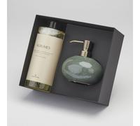 Aquanova Boîte Cadeau - Distributeur de savon Ugo - Forêt (vert militaire) et recharge de savon liquide Paris - Agrumes GIFTUGODIS269-AGR