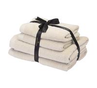 Aquanova Rio - Lot de serviettes - COTON GOTS - 2x 50x100 + 2x 67x130 cm - Bouleau (Blanc cassé) RIOBUS-806