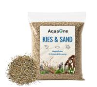 AquaOne Gravier d'aquarium - 20 kg Gravier Naturel Beige Moyen de 2 à 4 mm | Sable de quartz fin - Décoration d'aquarium