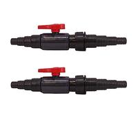 AquaOne Lot de 2 raccords de tuyau CST-02F-A 20/25/32/38 mm avec robinet d'arrêt I Connecteur de qualité supérieure pour jardin et piscine I Adaptateur de tuyau I Tuyau d'étang Tuyau de piscine I