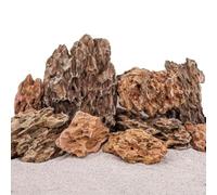 AquaOne Pierre d'aquarium - Pierre naturelle - 0,6-2,0 kg par pierre - Pierre d'aquascaping pour réservoir - Décoration de roche - Décoration pagode - Décoration murale - Marron