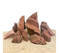 AquaOne Pierre d'aquarium Red Wood Rock - Pierre naturelle - Taille M - 0,3 à 0,7 kg - Pierres naturelles avec veinure semblable au bois pour aquariums aquatiques et aquariums naturels