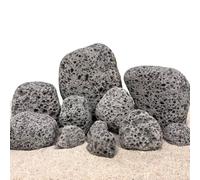 AquaOne Pierres naturelles pour aquarium - Galets zen - Gris - Taille L - 1 pièce de 9 à 12 cm par pierre - Décoration pour terrarium - Nano bassin - Paysage