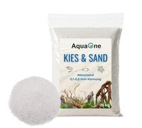 AquaOne Sable d'aquarium 20 kg de Sol Clair 0,1-0,7 mm Sable de Quartz Fin | Gravier décoratif d'aquarium
