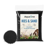 AquaOne Sable d'aquarium - 25 kg - Noir - 0,1-0,5 mm - Qualité supérieure - Sable de quartz à grain fin - Gravier décoratif d'aquarium