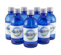 AQUAPAP Lot de 8 bouteilles d'eau CPAP distillée à la vapeur de 355 ml | 1 à 2 nites par bouteille | pour une utilisation avec les machines Resmed et Respironics
