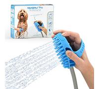 Aquapaw Brosse 4 en 1/ Lave, Brosse, Masse et Coiffe vos Chiens | Vu sur Shark Tank-Brosse et spray pour animaux de compagnie Intérieur et Extérieur Rapide et Facile | Tuyau de 8 Pieds/Bleu