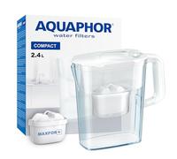 Aquaphor Carafe filtrante compacte pour réfrigérateur avec 1 cartouche filtrante Maxfor+ pour réduire le calcaire, le chlore et les métaux lourds, plastique, volume 2,4 L, blanc