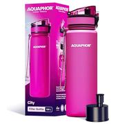 AQUAPHOR City Bottle Bouteille d'eau de voyage avec filtre à charbon actif, filtre le chlore et les impuretés, fabriquée en Tritan et sans BPA, restez hydraté lors de vos déplacements