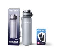 AQUAPHOR City Set Filtre À Eau Bouteille, 500 Ml, Gris, Inclus 1+2 Filtres CITY