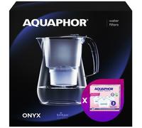 AQUAPHOR Ensemble Filtre À Eau Onyx Carafe Plus 3x MAXFOR+Mg. Cartouches, Noir