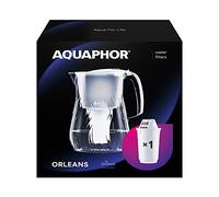 AQUAPHOR Pichet filtrant Orleans avec 1 cartouche A5 350 litres en magnésium enrichi - Réduit le chlore et le calcaire - Blanc - Capacité totale : 4,2 l