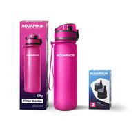 Aquaphor Set Ville Wasserfilter-Trinkflasche Rose, 500 ML, Incl 1 + 2 Cartouches