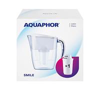AQUAPHOR Smile Carafe filtrante à eau - 2,9 L, compatible avec la porte du réfrigérateur, adaptée aux étudiants | Léger, peu encombrant, comprend 1 filtre A5 350 L avec ajout de magnésium, réduit le