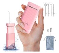 AquaPik Kit Mini Irrigador Bucal Portátil Viajes Carga Usb Rosa