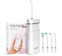 Aquapik® Mini Jet Hydropulseur Dentaire Portable 200 ml, réservoir télescopique, rechargeable USB-C, 3 modes de pression, étanche IPX8, idéal pour les voyages et le bureau, nettoyage dentaire profond