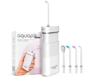 Aquapik® Mini Jet Hydropulseur Dentaire Portable 200 ml USB-C 3 Modes IPX8.