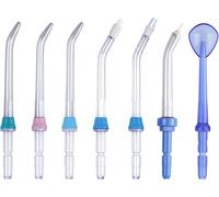 Aquapik Pro Dental Flosser TipsSet Of 7 Universal Compatible NozzlesMultifunction ReplacementFamily ColoursHygienic Case Included