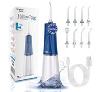 Hydropulseur Dentaire Portable avec 8 Buses et 5 Modes | Élimine la Plaque et Protège Orthodontie et Implants | Nettoyage Buccal Profond et Sécurisé avec Réservoir 300 ml | Certifié CE et FDA