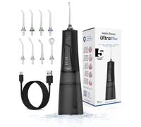 Aquapik UltraPlus Hydropulseur dentaire portable, hydropulseur buccal sans fil USB-C avec 8 embouts, réservoir 300 ml, IPX7, jet d'eau pour orthodontie, implants et voyage