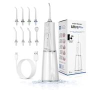 Aquapik UltraPlus Hydropulseur dentaire portable, hydropulseur buccal sans fil USB-C avec 8 embouts, réservoir 300 ml, IPX7, jet d'eau pour orthodontie, implants et voyage