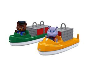 Aquaplay - 255 - Bateau à Conteneur + Bateau de Transport + 2 Figurines