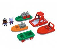 AquaPlay Accessoires BoatSet 4 bateaux 1 Amphi-Lorry pour enfants dès 3 ans Multicolore