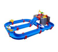 AquaPlay Harbour - Jeu d'eau d'extérieur avec Train, Bateaux et 2 Figurines de Jeu - Jouet d'eau pour Enfants à partir de 3 Ans - 128 x 93 x 40 cm