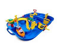 AquaPlay LockBox 8700001516 - Train Aquatique comme Valise de Transport avec 27 pièces - Kit de Jeu Comprenant 1 Voiture amphibie et Bateau à conteneurs - pour Enfants à partir de 3 Ans - Bleu