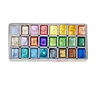 Aquarelle 24 Couleurs - Set Peinture Métallique Brillante Effet Perlé, Godets Solides Pour Adultes | Coffret Aquarelle Pour Débutants Créatifs, Artistes Confirmés
