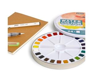 AQUARELLE - 24 demi godets + accessoires
