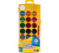 Aquarelle 25mm 24 couleurs + pinceau Astra