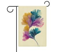 Aquarelle Abstrait Botanique Fluide Bio Jardin Drapeau Saisonnier Vacances Toile de jute Double Face Maison Cour Drapeaux Extérieur 32 x 47 CM