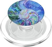 Aquarelle Ammonite Nautilus Fossil Pop Mount Douille Spirale PopSockets PopGrip pour MagSafe