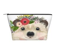 Aquarelle Animal Mignon Joli Hérisson, Trousse de Toilette Trousse de Maquillage Sac à cosmétiques Trousse de Toilette de Voyage Portable