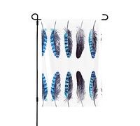 Aquarelle Art Abstrait Animal Plume Imprimée Drapeau Jardin 71,1 x 101,6 cm Double Face Drapeaux de Jardin Vacances Saisonnières Décoration Extérieure