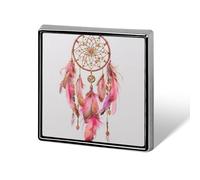 Aquarelle Attrape-rêves avec plumes douces Unisexe Broches et épingles Carré Léger Revers Badge Bijoux pour Vêtements Châle Chapeau