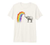 Aquarelle bébé éléphant en Spray Arc-en-Ciel T-Shirt Haut de Gamme