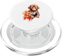 Aquarelle bébé Singe Fleurs Tropicales Mignon PopSockets PopGrip pour MagSafe