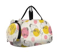 Aquarelle Bleu Baleines Nuit Espace Filles Sac de voyage Fourre-tout de nuit Weekender Duffel Boys Carry on Duffel Bag Sports Duffle Bag, Rose Jaune Capybaras Beige, Classique