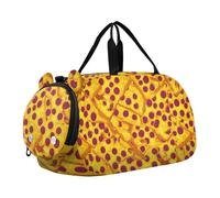 Aquarelle Bleu Baleines Nuit Espace Filles Sac de voyage Fourre-tout de nuit Weekender Duffel Boys Carry on Duffel Bag Sports Duffle Bag, Tranches de fromage à pizza jaune, Classique