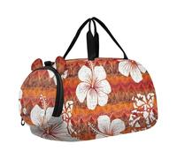 Aquarelle Bleu Baleines Nuit Espace Filles Sac de voyage Fourre-tout de nuit Weekender Duffel Boys Carry on Duffel Bag Sports Duffle Bag, Vintage Blanc Fleur Orange, Classique