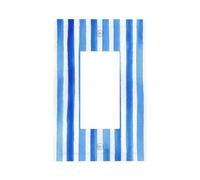 Aquarelle bleue et blanche lignes verticales pour interrupteur mural plaque frontale simple à bascule 1 gang décorateur de prise de courant pour la maison, la cuisine, la salle de bain