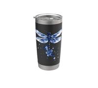 Aquarelle bleue libellule Insectes Nature Entomologist Gobelet isotherme en acier inoxydable double paroi